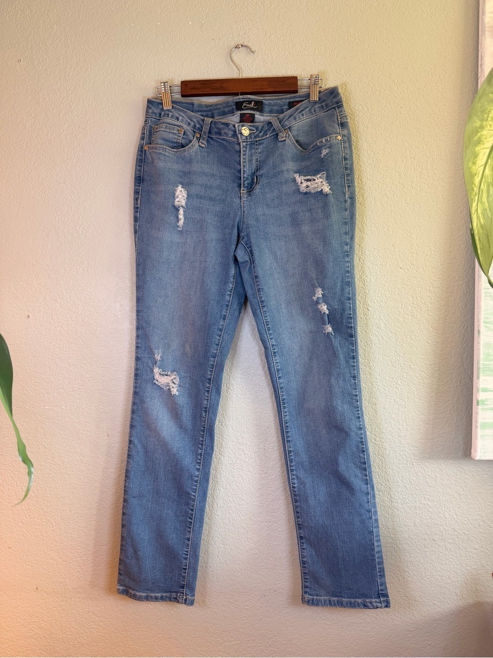 Earl Boyfriend Distressed Low Rise Medium Wash Straight Leg Bohemian Jean 8P